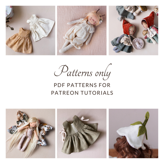 PDF downloads * Patterns for Patreon tutorials * Doll clothes & accessories