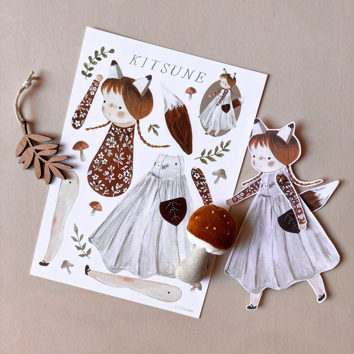 Fox * Paper Puppet/Doll – Lilalune