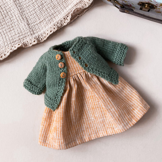 Doll clothes knitting pattern : Cardigan